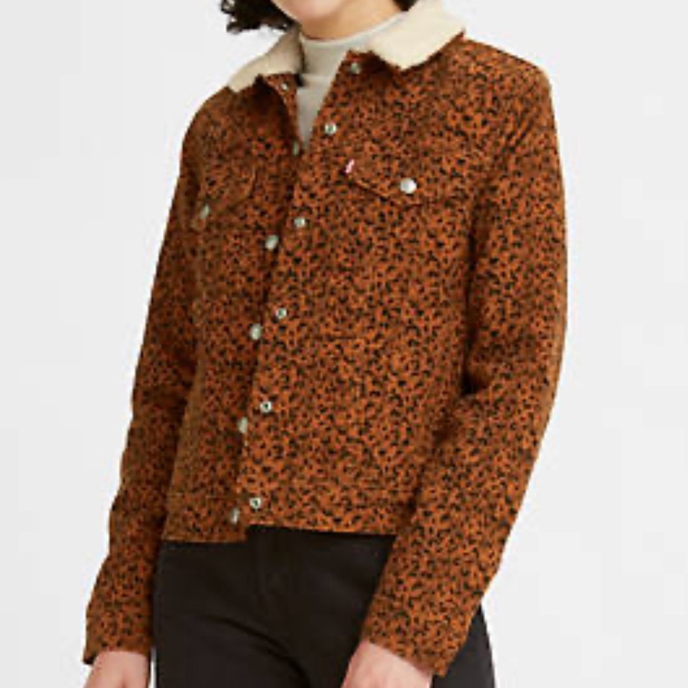 Leopard print original Sherpa trucker jacket